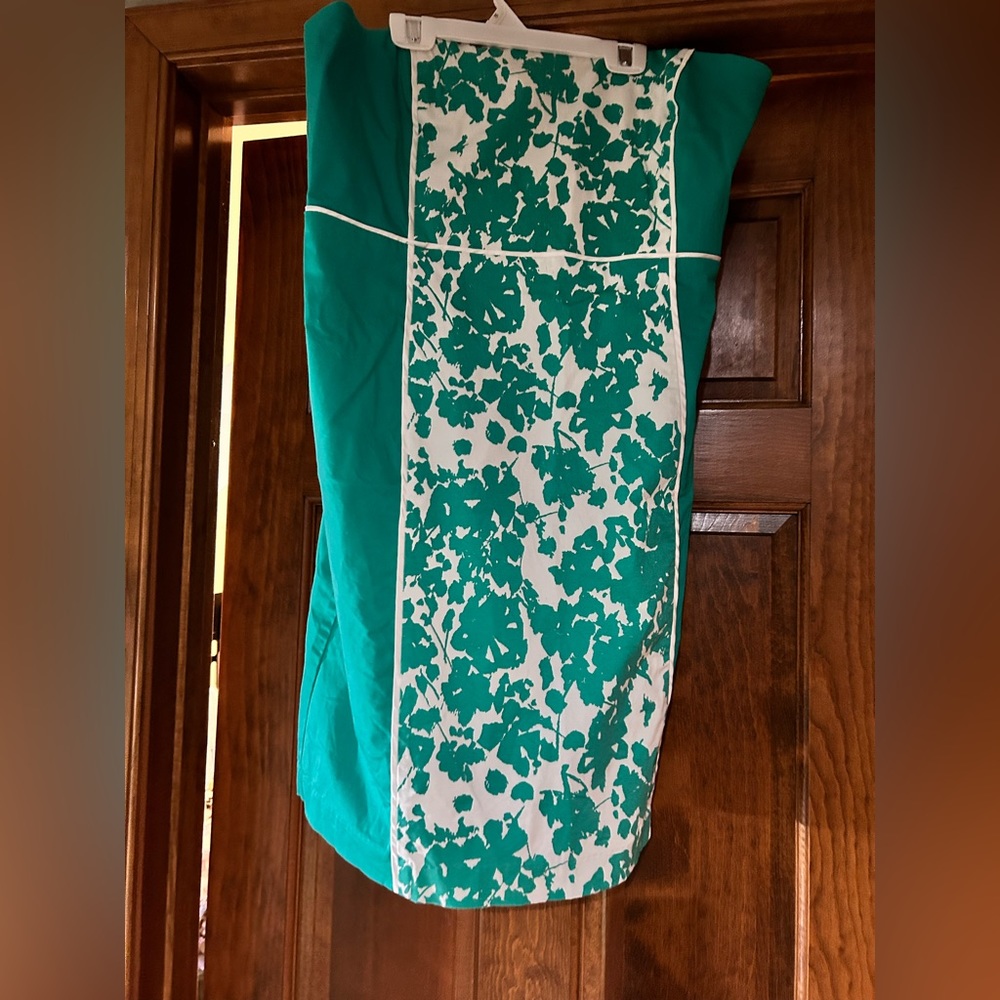 Strapless Green and White Dress. Worn a few times.